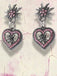 Vintage Heart Edelweiss Earrings - vintage fashion, retro style