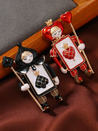Vintage Heart Spade Soldier Christmas Brooch - vintage fashion, retro style