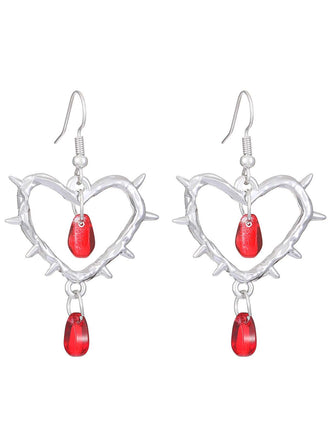 Vintage Heart-Shaped Thorn Earrings - vintage fashion, retro style