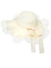 Vintage Lace Bow Sheer Ruffle Brim Sun Hat - vintage fashion, retro style