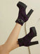 Vintage Lace Chunky Heel Platform Ankle Boots - vintage shoes, retro heels