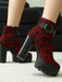 Vintage Lace Chunky Heel Platform Ankle Boots - vintage shoes, retro heels