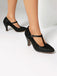 Vintage Lace Patchwork T-Strap Buckle High Heels - vintage shoes, retro heels