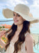 Vintage Lace Ribbon Wide-Brim Sun Hat - vintage fashion, retro style