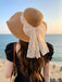 Vintage Lace Ribbon Wide-Brim Sun Hat - vintage fashion, retro style