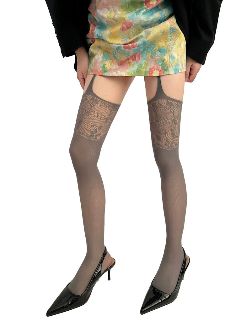 Vintage Lace Solid Suspender Pantyhose, vintage fashion, retro style - perfect for women who love vintage and retro fashion
