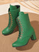 Vintage Lace-Up Ankle Chunky Heel Boots — 1950s vintage charm for her modern wardrobe