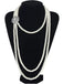 Vintage Layered Pearl Necklace & Earrings Set - vintage fashion, retro style, elegant red