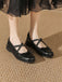 This Vintage Leather Bow Ballet Style Shoes whispers 1950s secrets to those who notice