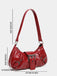 Vintage PU Leather Magnetic Closure Zipper Underarm Bag - vintage fashion, retro style