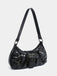 Vintage PU Leather Magnetic Closure Zipper Underarm Bag - vintage fashion, retro style