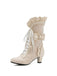 This Vintage Leather Petal Edge Lace-Up Boots whispers 1950s secrets to those who notice