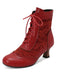 Vintage Leather Solid Lace Heel Boots — 1950s style that transcends decades