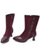Vintage Leather Suede Button Mid Calf Boots, vintage fashion, retro style - perfect for women who love vintage and retro fashion