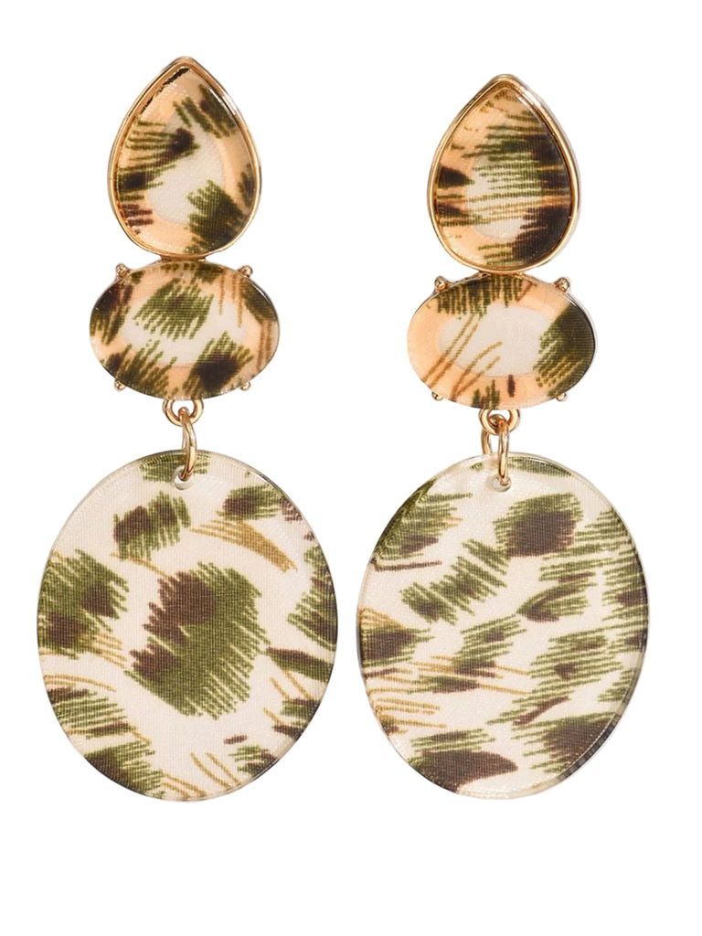 Vintage Leopard Print Drop Earrings - vintage fashion, retro style
