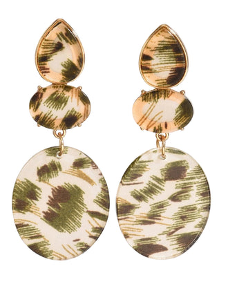Vintage Leopard Print Drop Earrings - vintage fashion, retro style