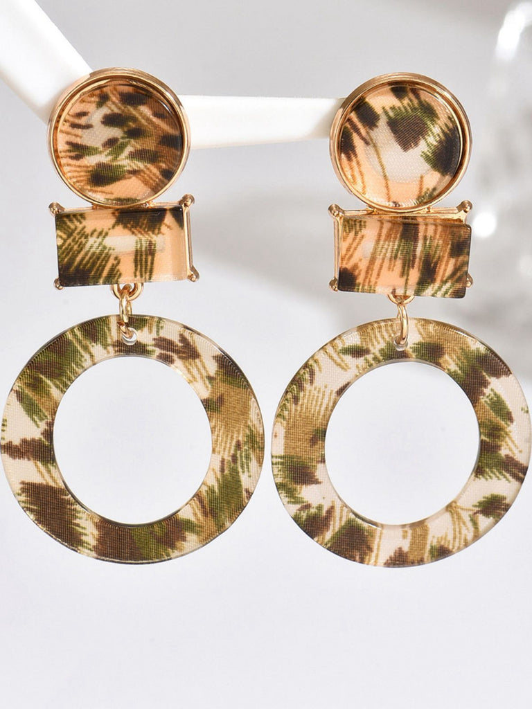 Vintage Leopard Print Drop Earrings - vintage fashion, retro style
