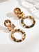 Vintage Leopard Print Drop Earrings - vintage fashion, retro style