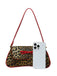 Vintage Leopard Print Single Shoulder Underarm Baguette Bag - vintage fashion, retro style