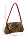 Vintage Leopard Print Single Shoulder Underarm Baguette Bag - vintage fashion, retro style