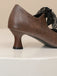 Vintage Mary Jane Lace Bow Heels - vintage shoes, retro heels