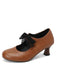 Vintage Mary Jane Lace Bow Heels - vintage shoes, retro heels