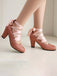 Vintage Mary Jane Ribbon Wrap Up Chunky Heels - vintage shoes, retro heels
