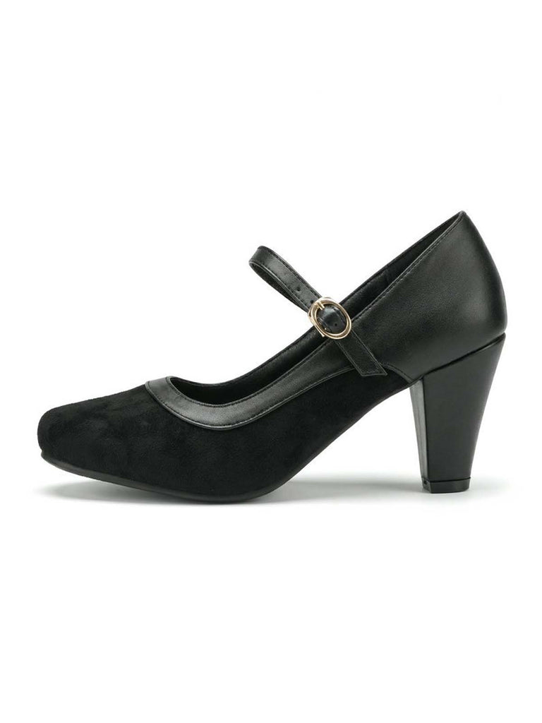 Vintage Mary Janes Pointed Toe Buckle Block Heel Pumps, vintage fashion, retro style - perfect for women who love vintage and retro fashion