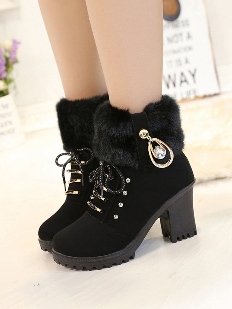 This Vintage Nubuck Leather Plush Chunky Heel Boots whispers 1950s secrets to those who notice