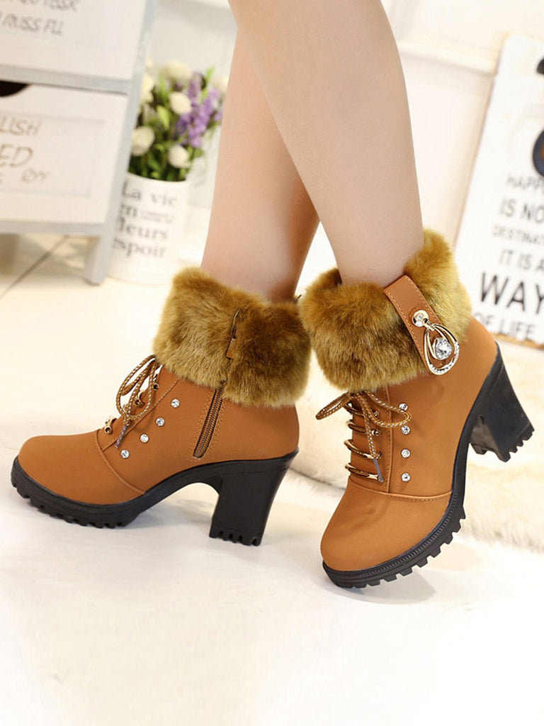 Vintage Nubuck Leather Plush Chunky Heel Boots — 1950s vintage charm for her modern wardrobe