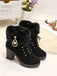 Vintage Nubuck Leather Plush Chunky Heel Boots: timeless 1950s elegance she makes her own
