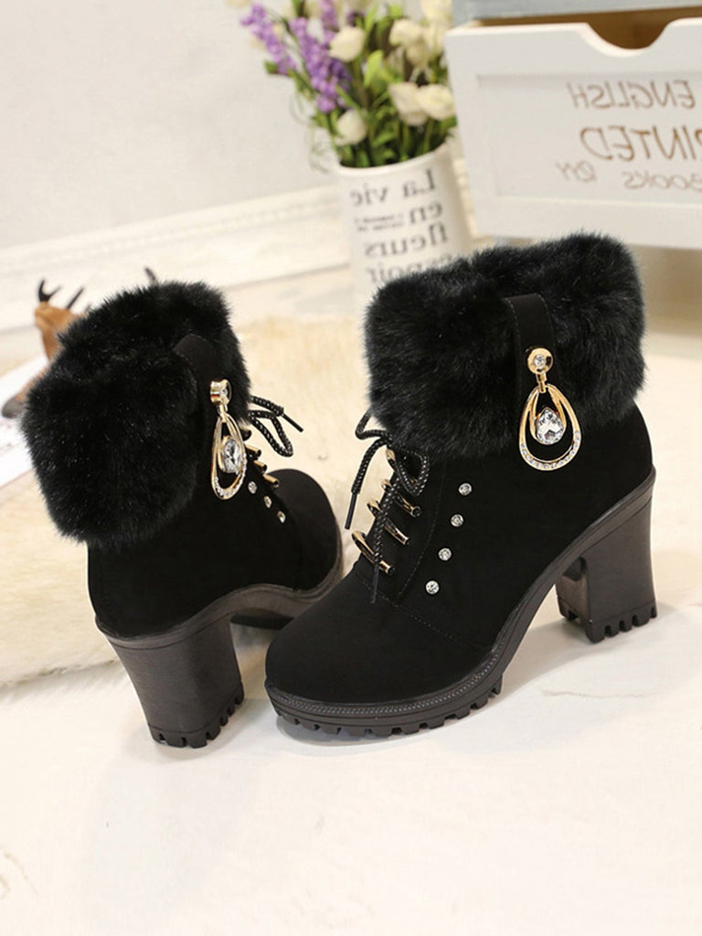 This Vintage Nubuck Leather Plush Chunky Heel Boots whispers 1950s secrets to those who notice