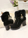 This Vintage Nubuck Leather Plush Chunky Heel Boots whispers 1950s secrets to those who notice