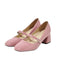 This Vintage PU Leather Square Toe High Heels whispers 1950s secrets to those who notice