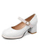 This Vintage PU Round Toe Mary Janes Chunky Heels whispers 1950s secrets to those who notice