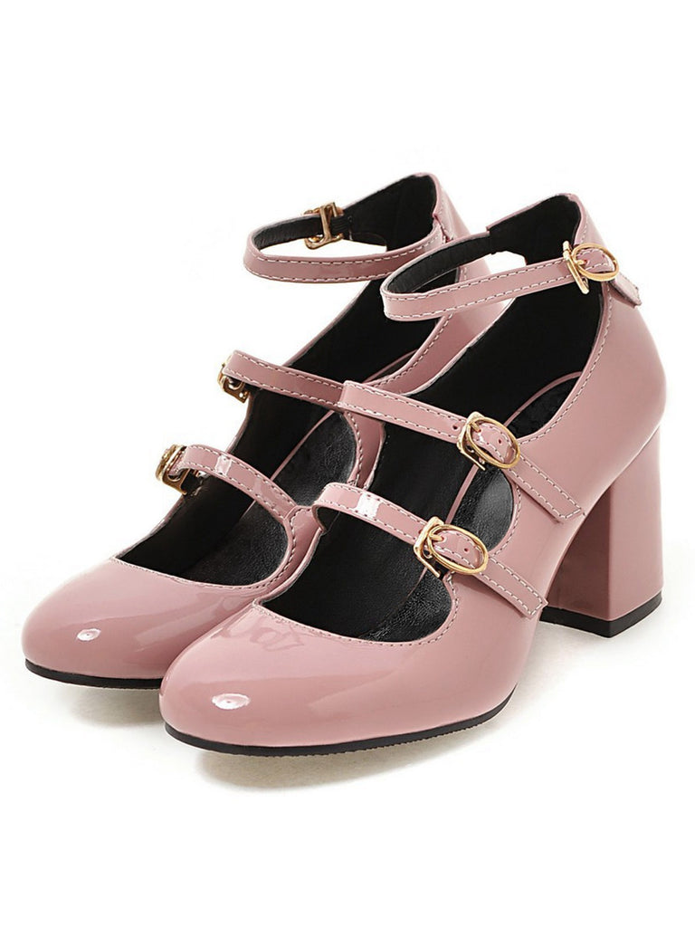 Vintage Patent Leather Buckle High Heels: timeless 1950s elegance she makes her own