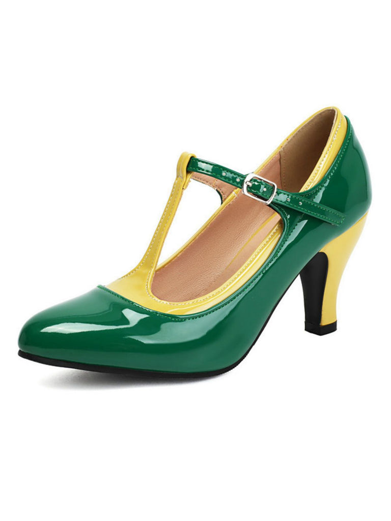 Vintage Patent Leather Pointed-Toe High Heels - vintage shoes, retro heels
