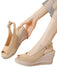 Vintage Peep Toe Slingback Wedge Sandals - vintage fashion, retro style