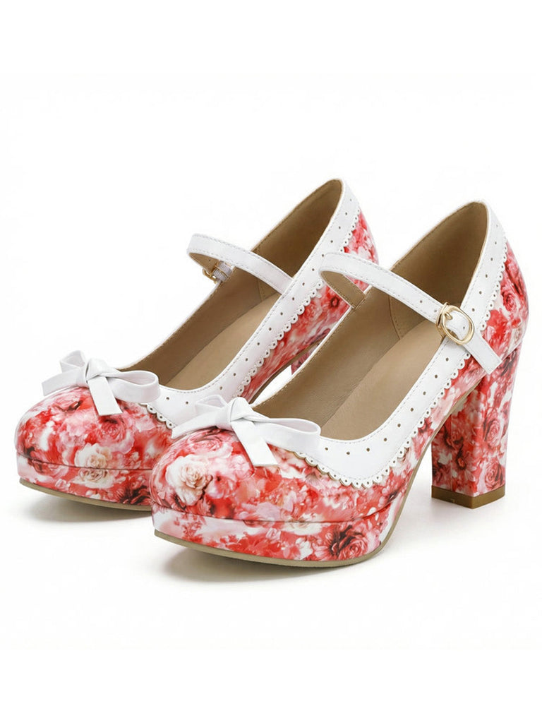 Vintage Pointed Toe Elegant Floral Heels, vintage shoes, retro heels - perfect for women who love vintage and retro fashion