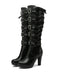 Vintage Punk Lace-Up Lace High Heel Boots - vintage shoes, retro heels