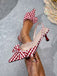 Vintage Red Plaid Bowknot Heels - vintage fashion, retro style, classic elegance for vintage lovers
