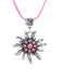 Vintage Rhinestone Edelweiss Dangle Necklace - vintage fashion, retro style