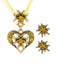 Vintage Rhinestone Edelweiss Heart Ribbon Necklace & Earring Set - vintage fashion, retro style