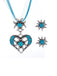 Vintage Rhinestone Edelweiss Heart Ribbon Necklace & Earring Set - vintage fashion, retro style