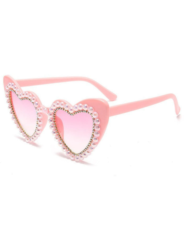 This Vintage Rhinestone Heart Frame Sunglasses whispers 1950s secrets to those who notice