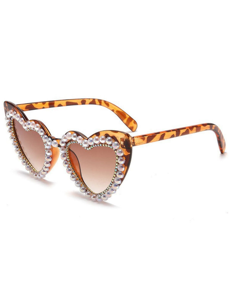 Vintage Rhinestone Heart Frame Sunglasses — 1950s vintage charm for her modern wardrobe