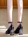 Vintage Rose Mary Jane Patent Leather High Heels, vintage shoes, retro heels - perfect for women who love vintage and retro fashion