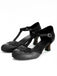 Vintage Round-Toe T-Strap Chunky Heels - vintage fashion, retro style, classic elegance for vintage lovers