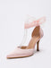 Vintage Satin Ribbon Pointed-Toe High Heels | vintage fashion, retro style, classic elegance - perfect for retro fashion enthusiasts