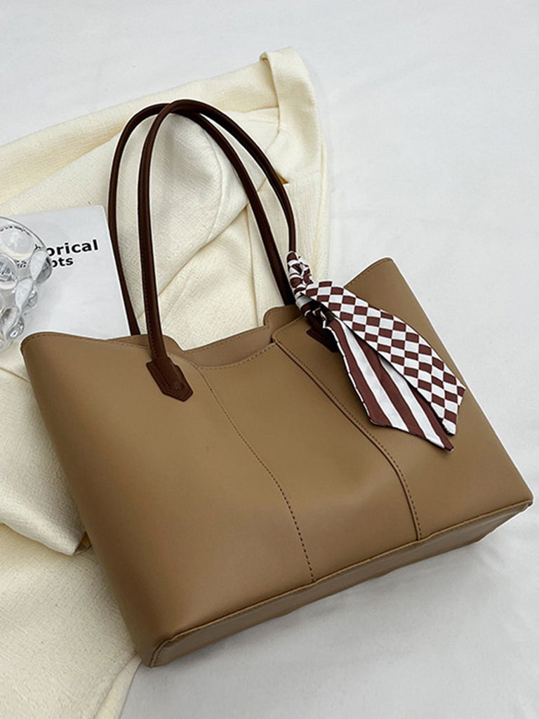 Vintage Scarf-Tied Shoulder Tote Bag - vintage fashion, retro style